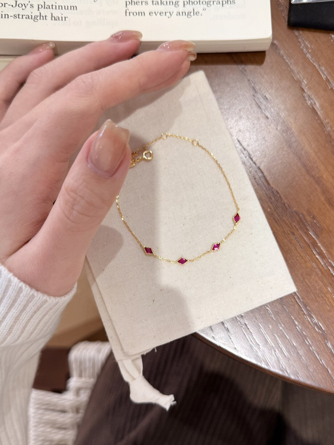 Rhombus Chain Gold Bracelet — bracelet, view 3
