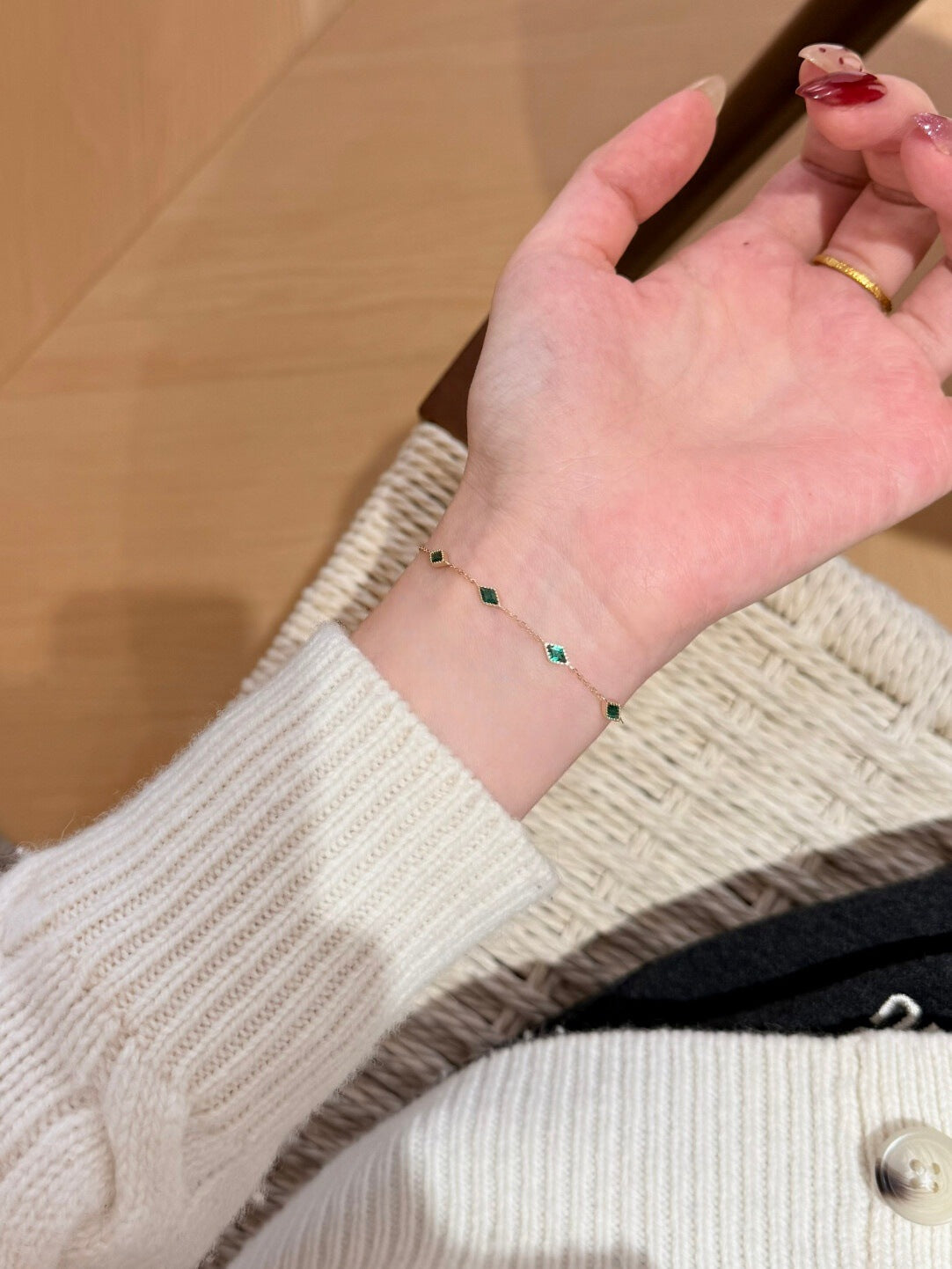 Rhombus Chain Gold Bracelet — bracelet, view 4