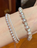Double Layer Pearl Bracelet — white bracelet