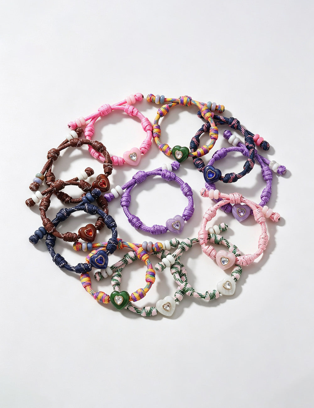 Braided Rope Heart Pendant Bracelet — bracelet