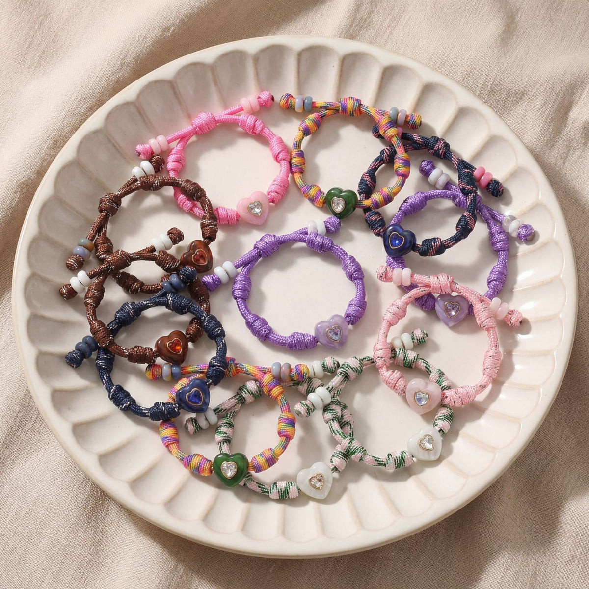 Braided Rope Heart Pendant Bracelet — bracelet, view 3