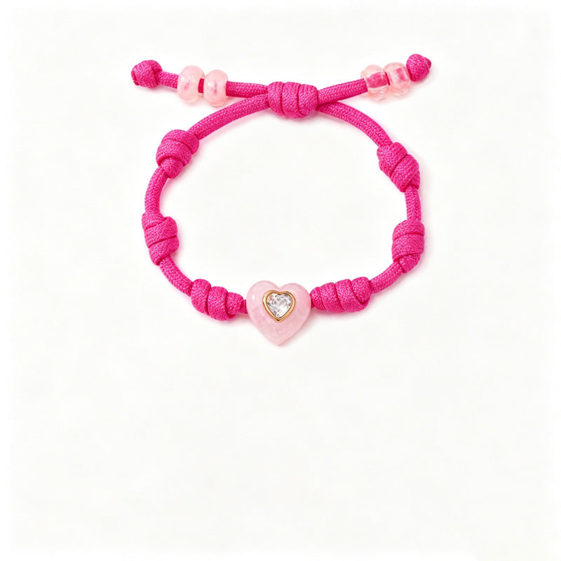 Braided Rope Heart Pendant Bracelet — bracelet, view 5