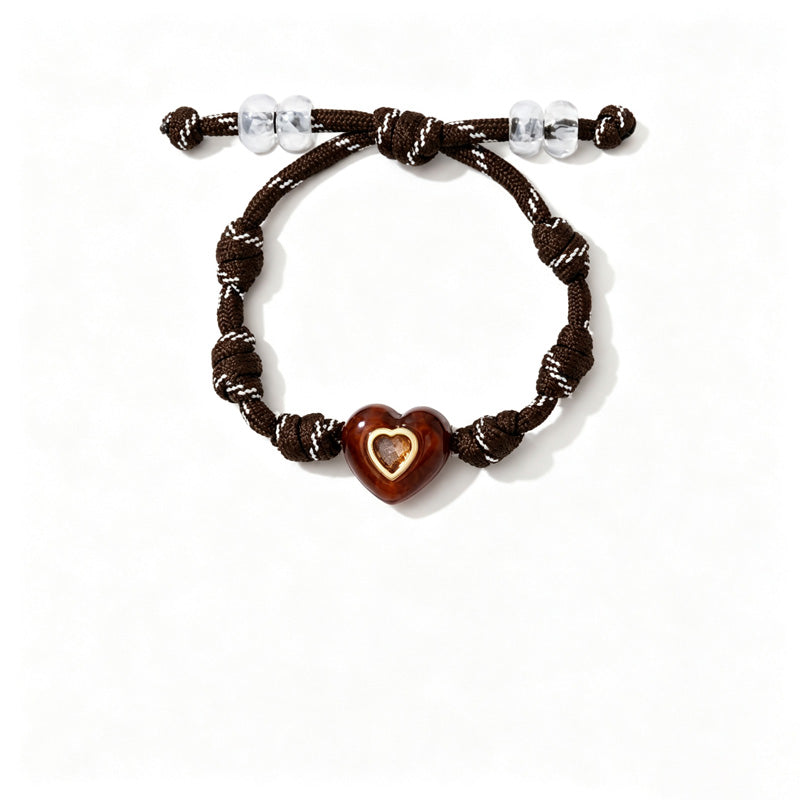 Braided Rope Heart Pendant Bracelet — bracelet, view 7