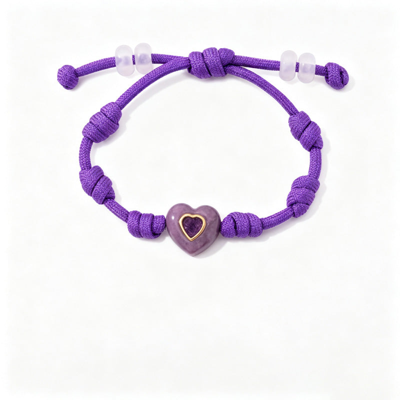 Braided Rope Heart Pendant Bracelet — bracelet, view 9
