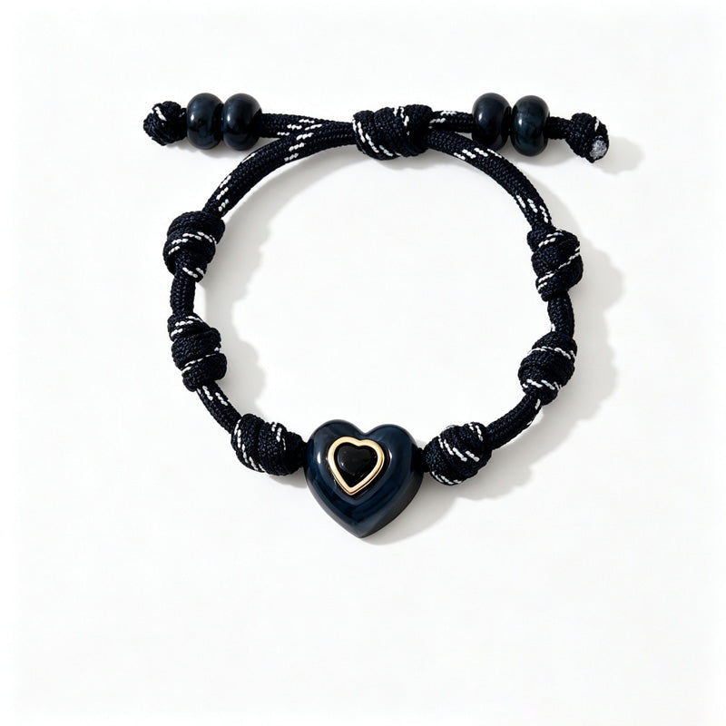 Braided Rope Heart Pendant Bracelet — bracelet, view 11