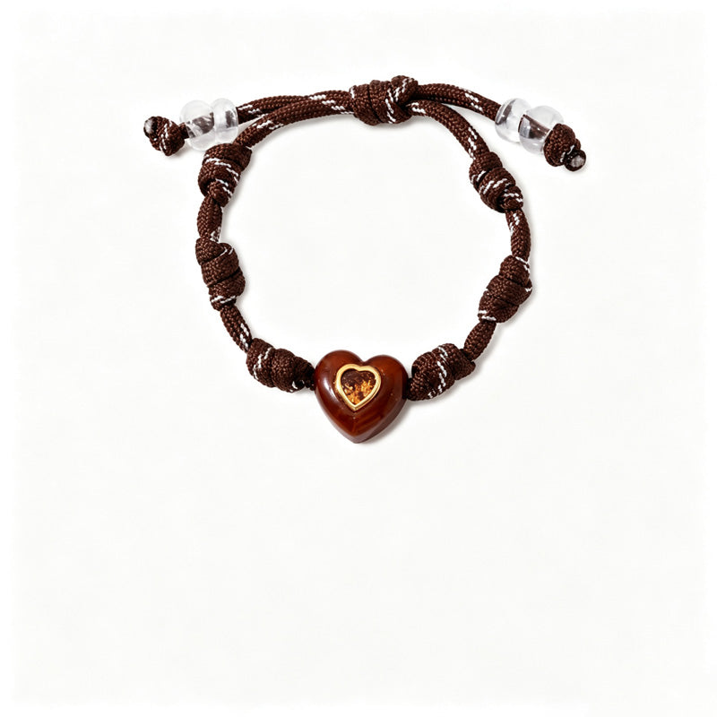 Braided Rope Heart Pendant Bracelet — bracelet, view 12
