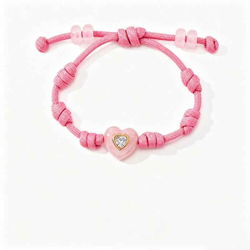 Braided Rope Heart Pendant Bracelet — bracelet, view 13