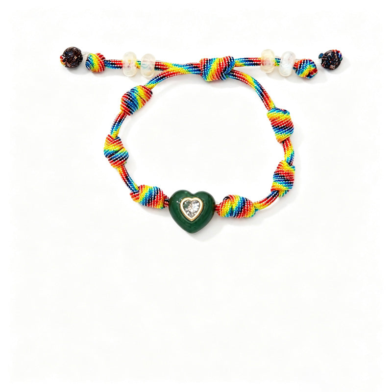 Braided Rope Heart Pendant Bracelet — bracelet, view 15