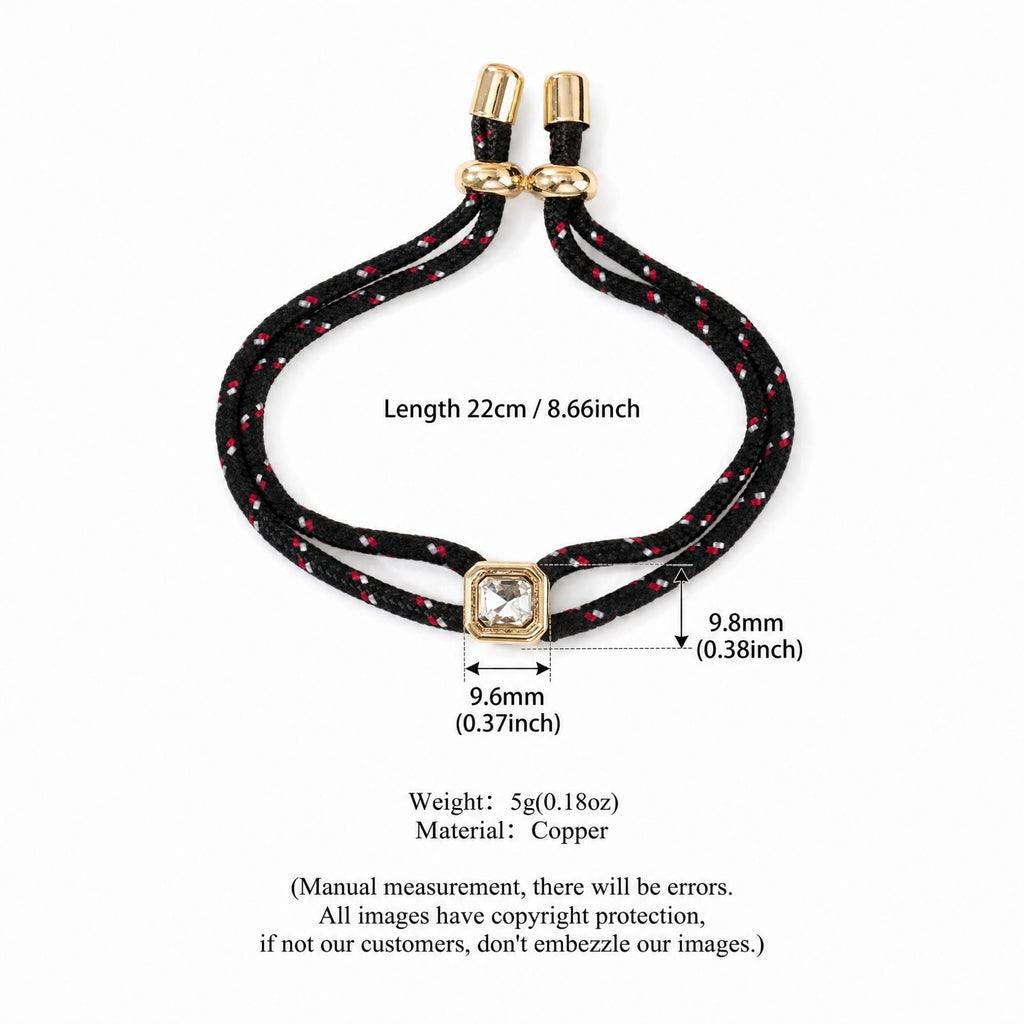 Square Rhinestone Rope Bracelet — bracelet, view 9