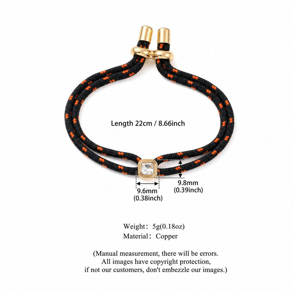 Square Rhinestone Rope Bracelet — bracelet, view 14