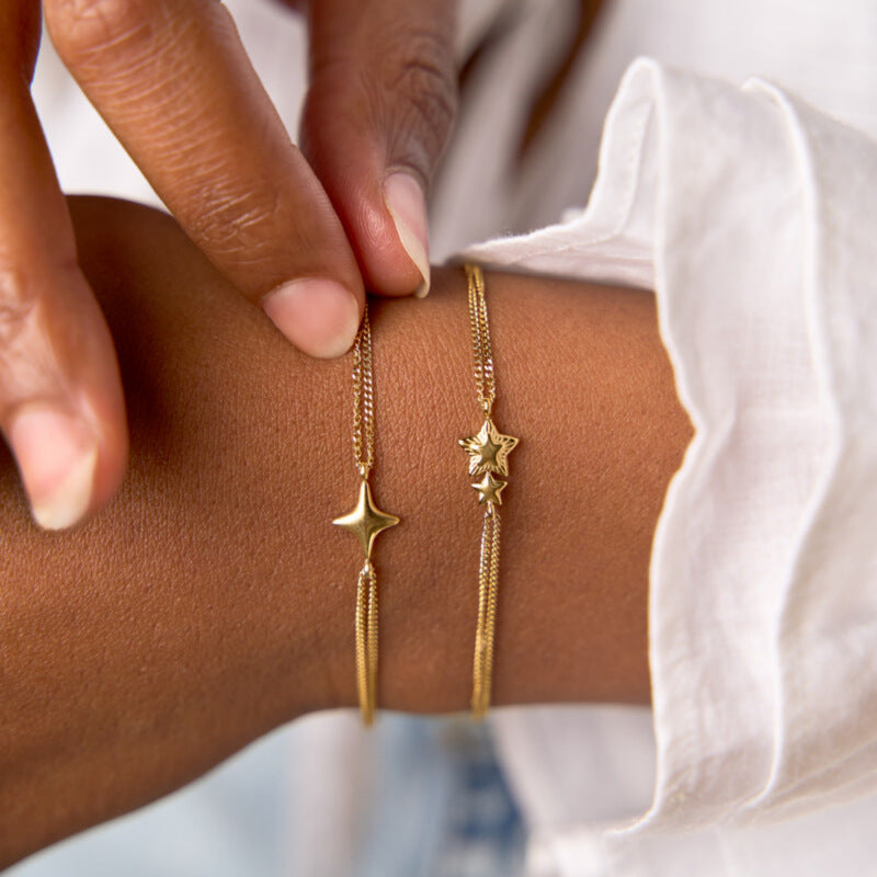 Star Flower Double-Layer Bracelet — bracelet, view 2