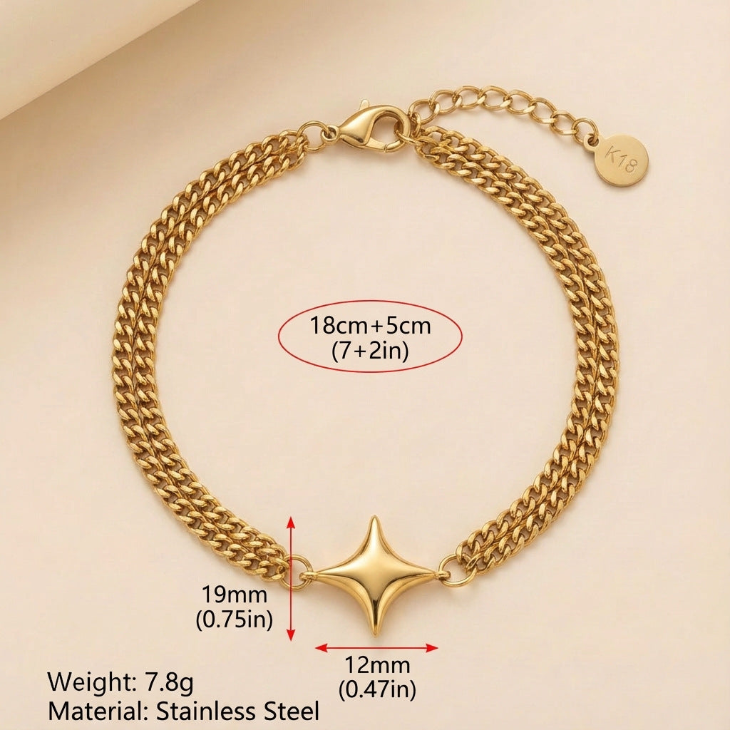 Star Flower Double-Layer Bracelet — bracelet, view 6