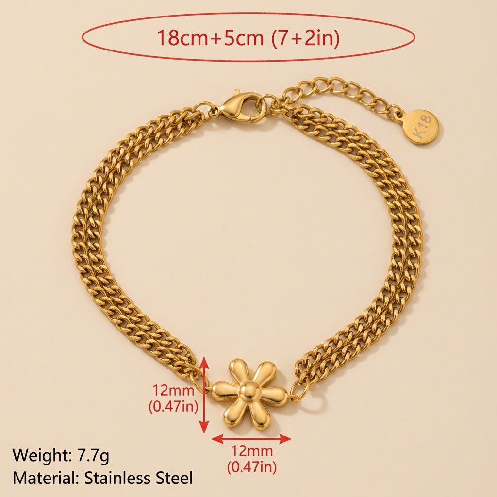 Star Flower Double-Layer Bracelet — bracelet, view 10