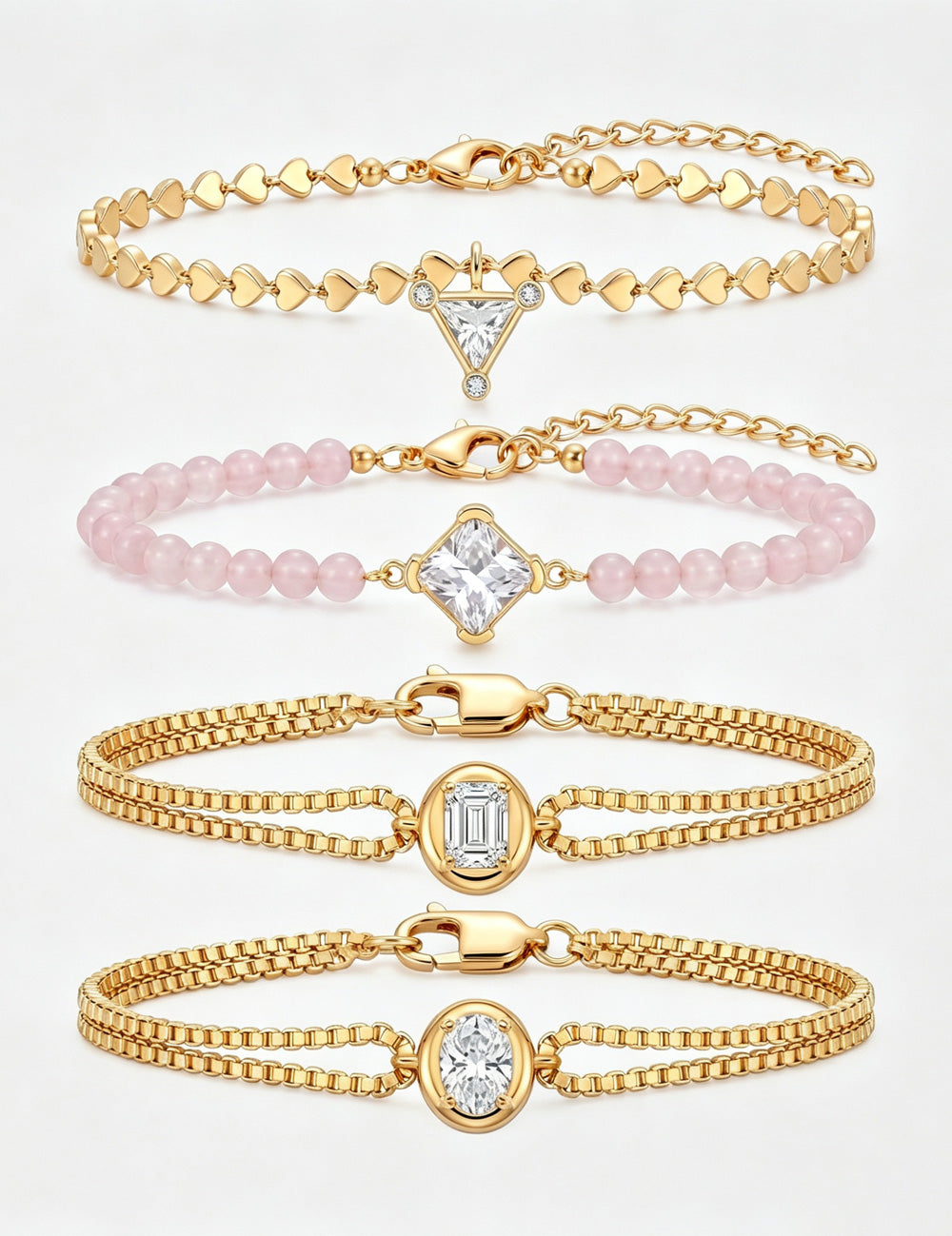 Double-Layer Rhinestone Snake Bracelet — bracelet