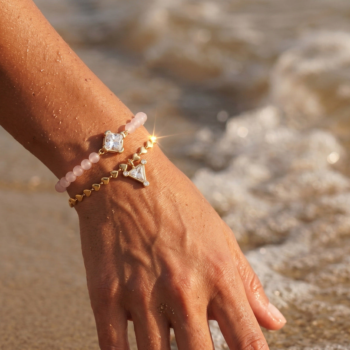 Double-Layer Rhinestone Snake Bracelet — bracelet, view 3