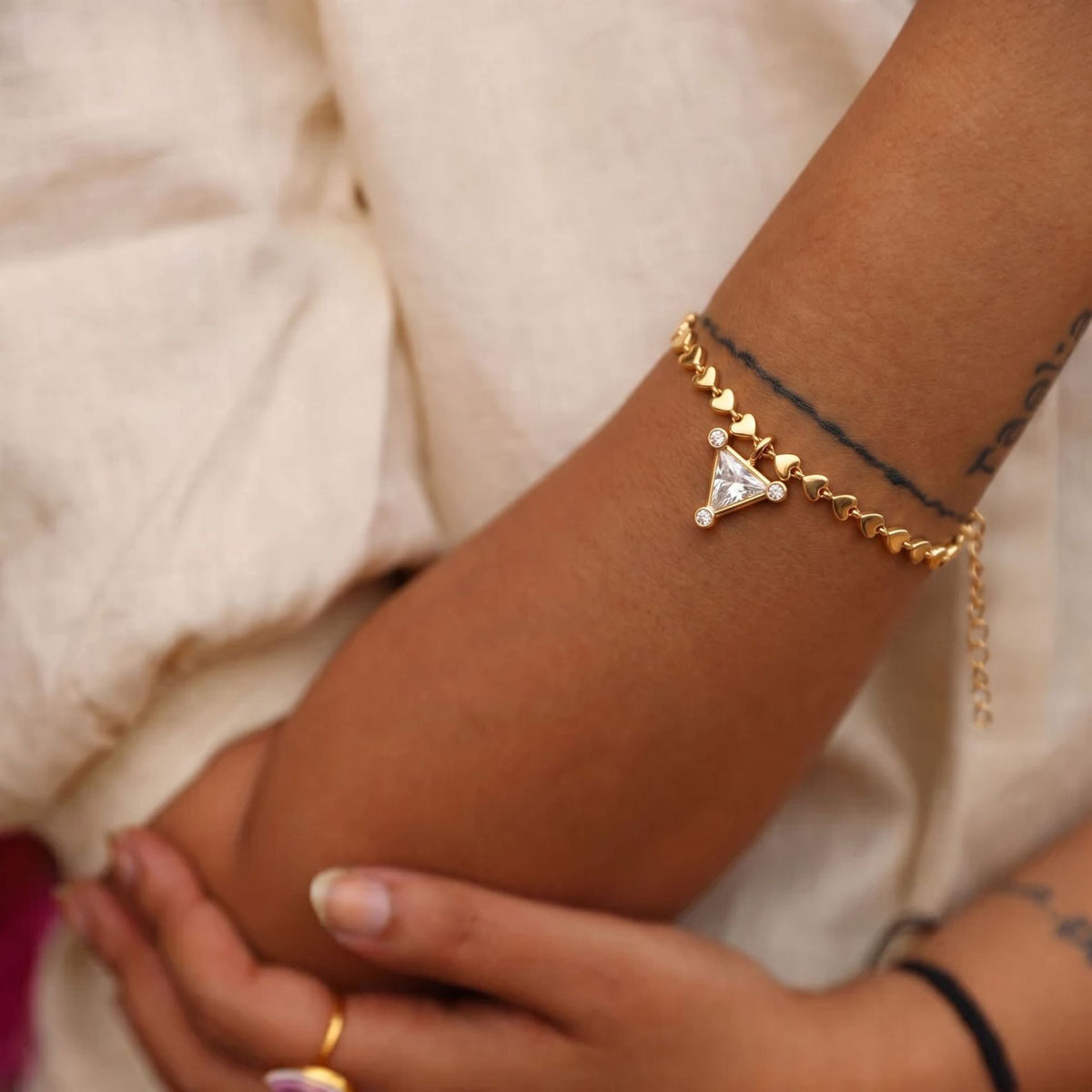 Double-Layer Rhinestone Snake Bracelet — bracelet, view 5
