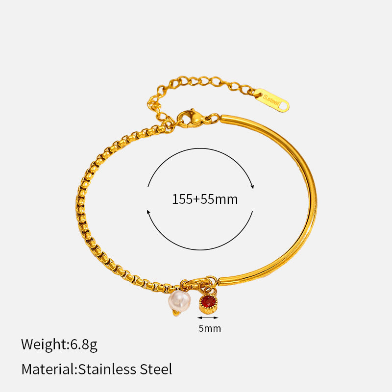 Zirconia Gold Plated Bracelet — gold bracelet, view 7