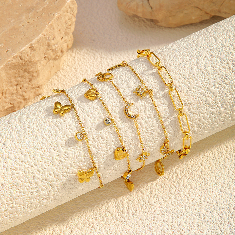 Cubic Zirconia Tennis Bracelet — gold bracelet, view 2