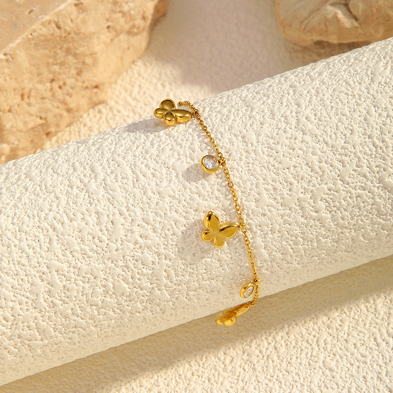 Cubic Zirconia Tennis Bracelet — gold bracelet, view 5