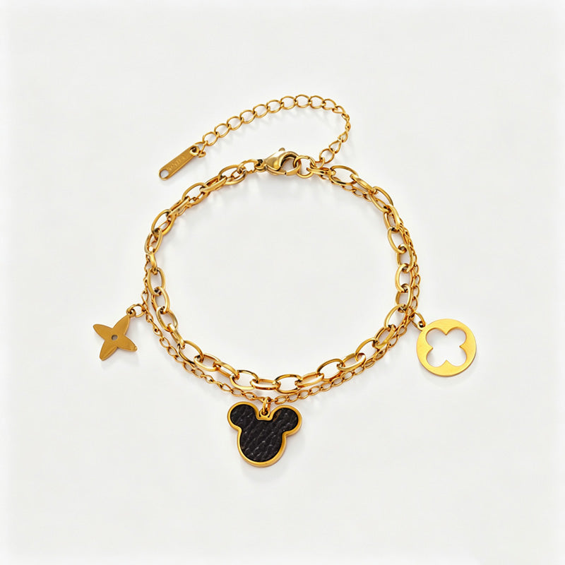 Double-Layer Clover Pendant Bracelet — bracelet, view 7