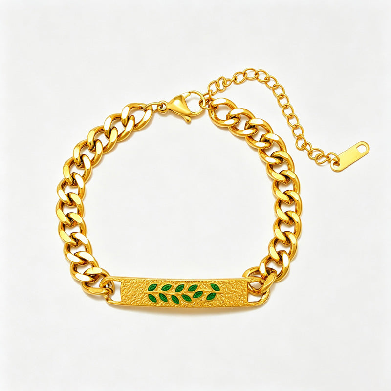 Double-Layer Zirconia Chain Bracelet — gold bracelet, view 8