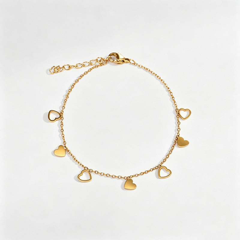 Double-Layer Zirconia Chain Bracelet — gold bracelet, view 10