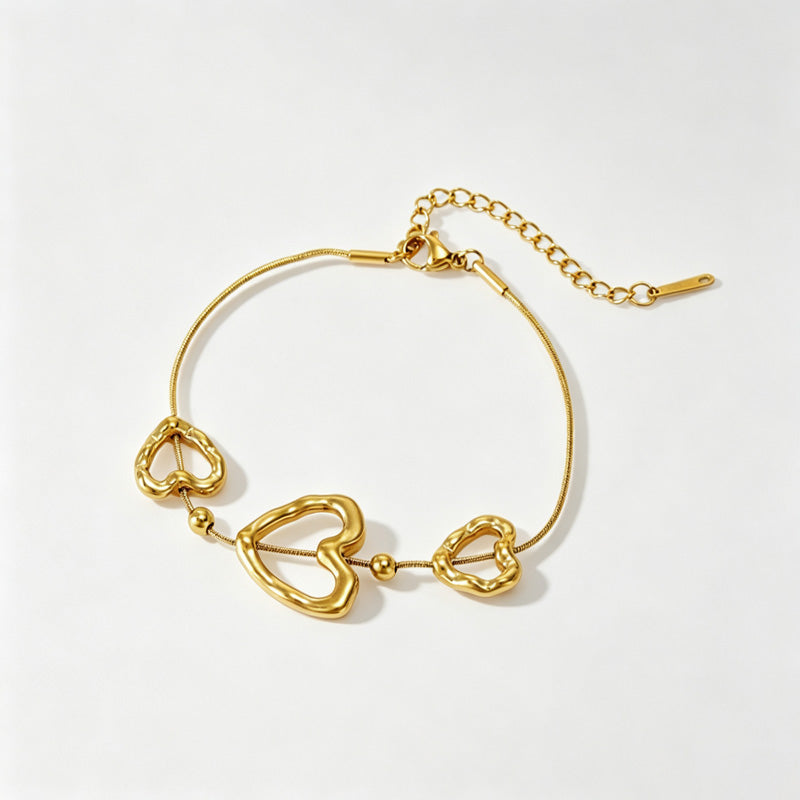 Double-Layer Zirconia Chain Bracelet — gold bracelet, view 13