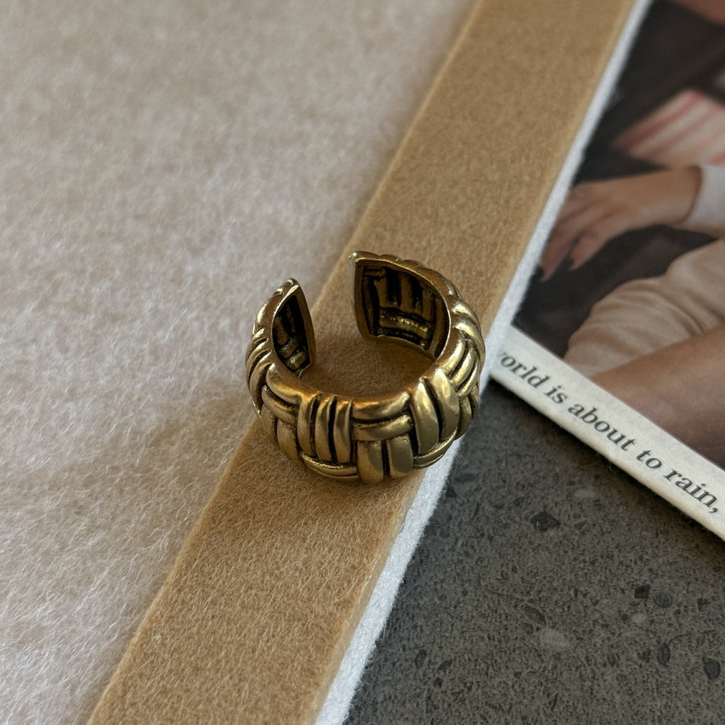 Twisted Braided Punk Open Ring — ring, view 7
