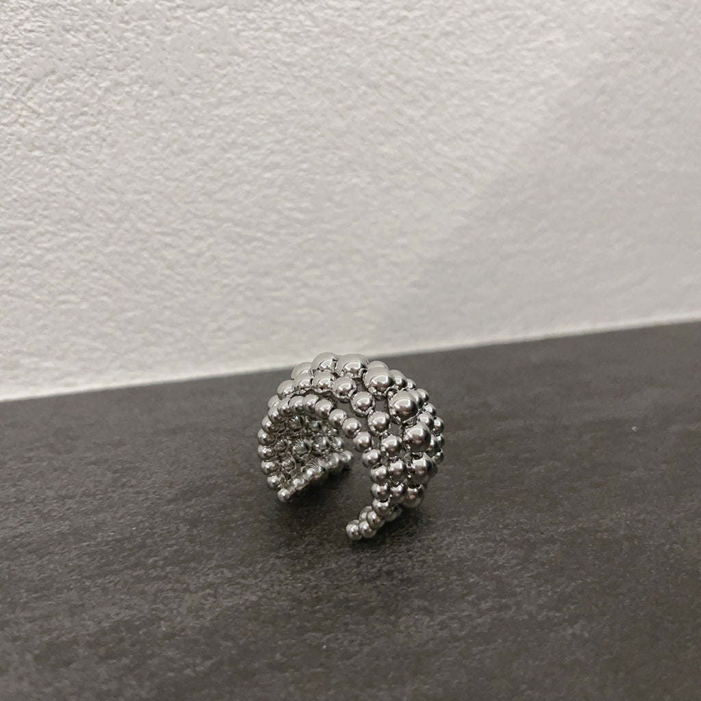 Multi-Layer Beaded Open Ring — ring, view 5