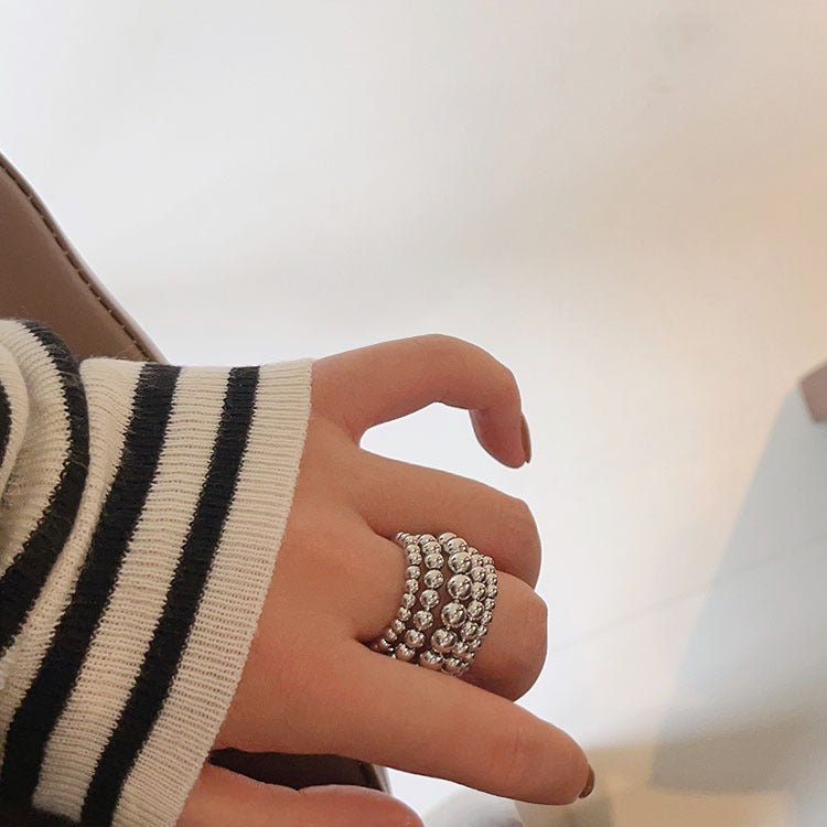 Multi-Layer Beaded Open Ring — ring, view 6