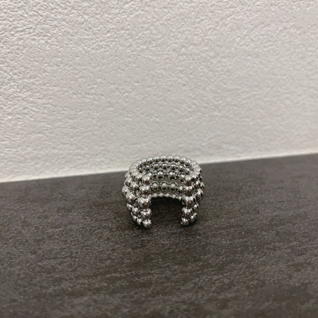 Multi-Layer Beaded Open Ring — ring, view 7