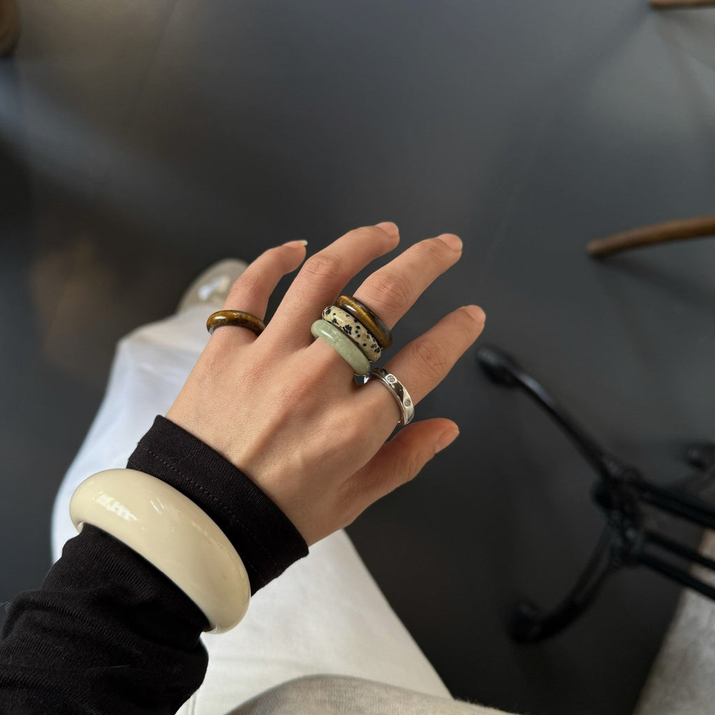 Stackable Polished Stone Ring — ring, view 4