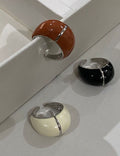 Glossy Enamel Statement Wide Ring — ring