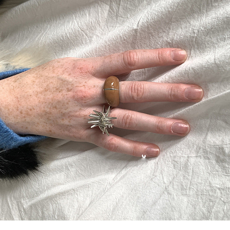 Glossy Enamel Statement Wide Ring — ring, view 10