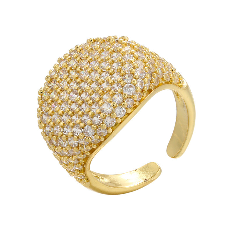 Multicolour Rhinestone Open Ring — ring, view 3