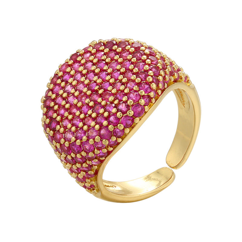 Multicolour Rhinestone Open Ring — ring, view 4