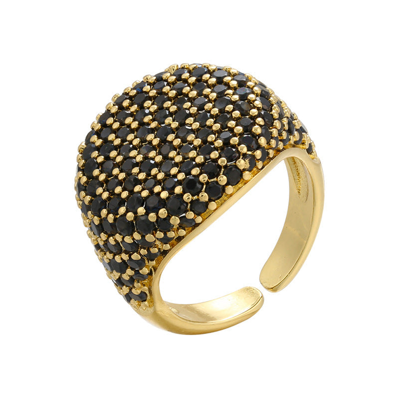Multicolour Rhinestone Open Ring — ring, view 6