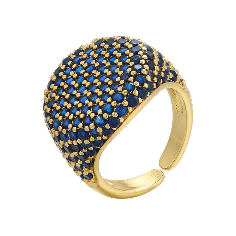 Multicolour Rhinestone Open Ring — ring, view 7