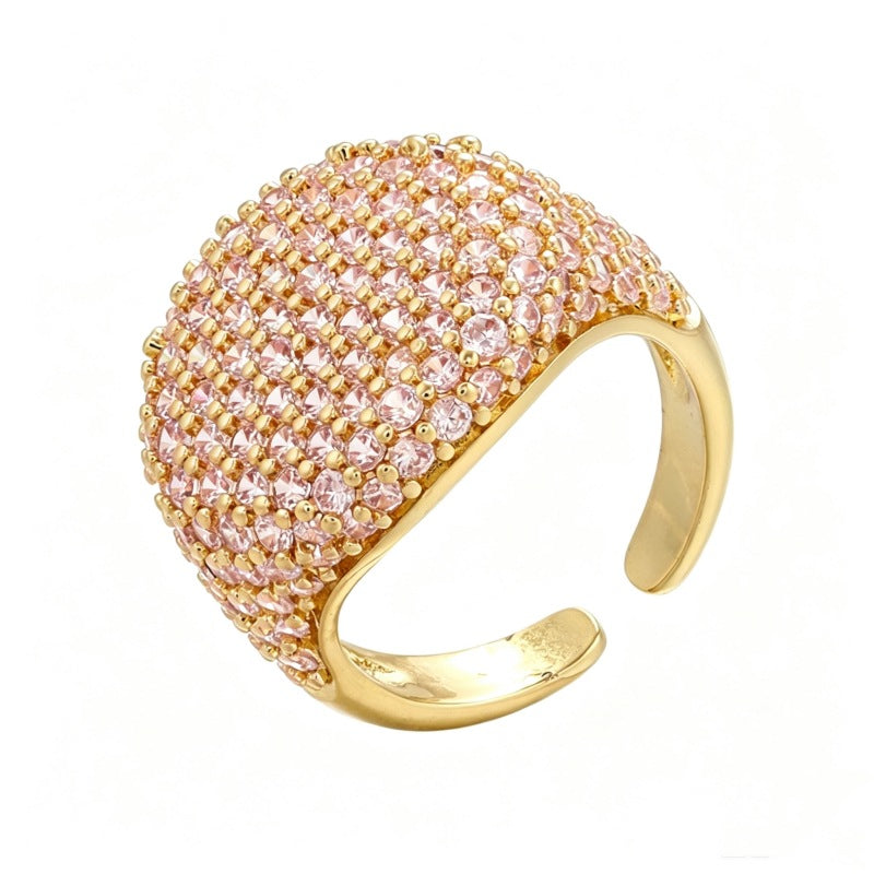 Multicolour Rhinestone Open Ring — ring, view 9