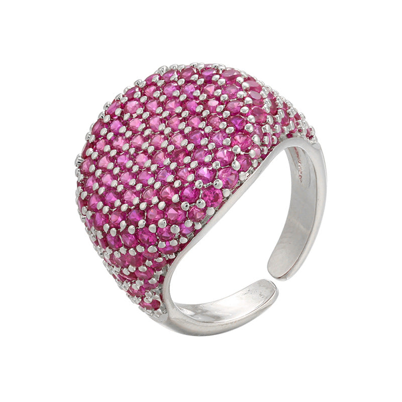 Multicolour Rhinestone Open Ring — ring, view 11
