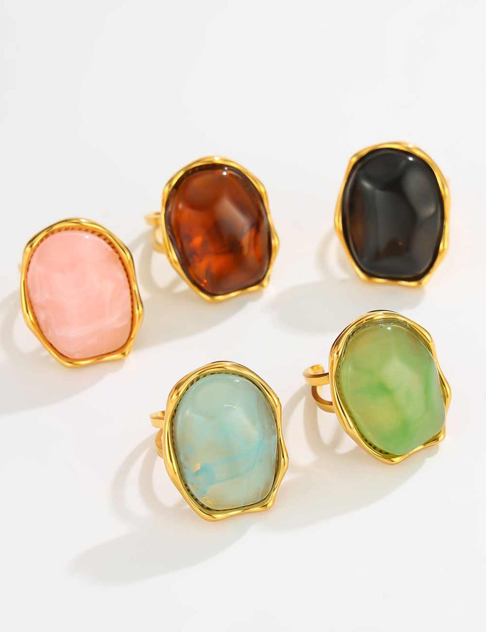 Marbled Resin Stackable Ring — ring