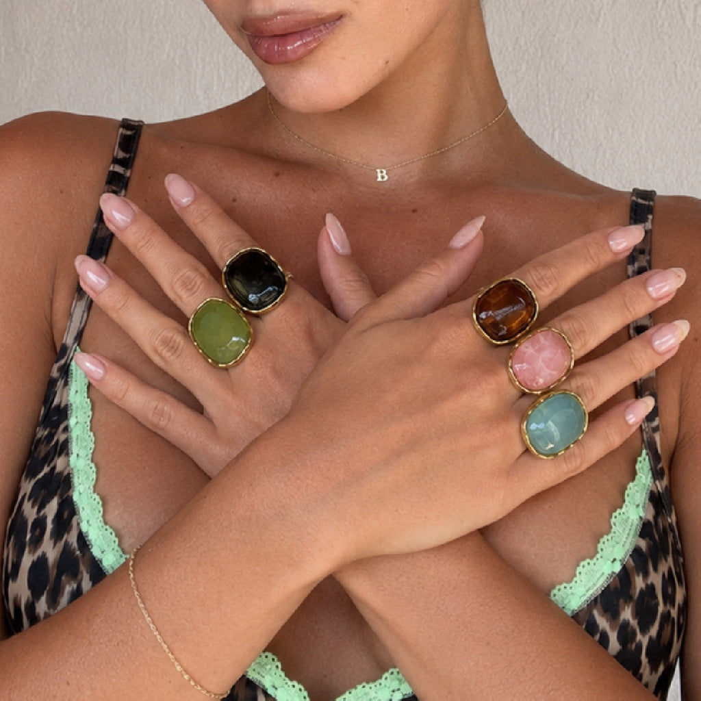 Marbled Resin Stackable Ring — ring, view 5