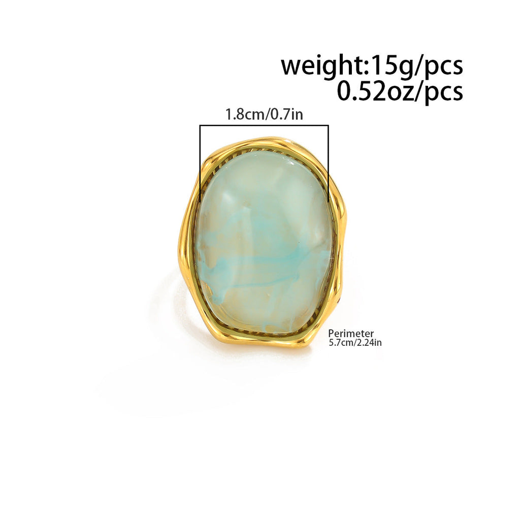 Marbled Resin Stackable Ring — ring, view 11