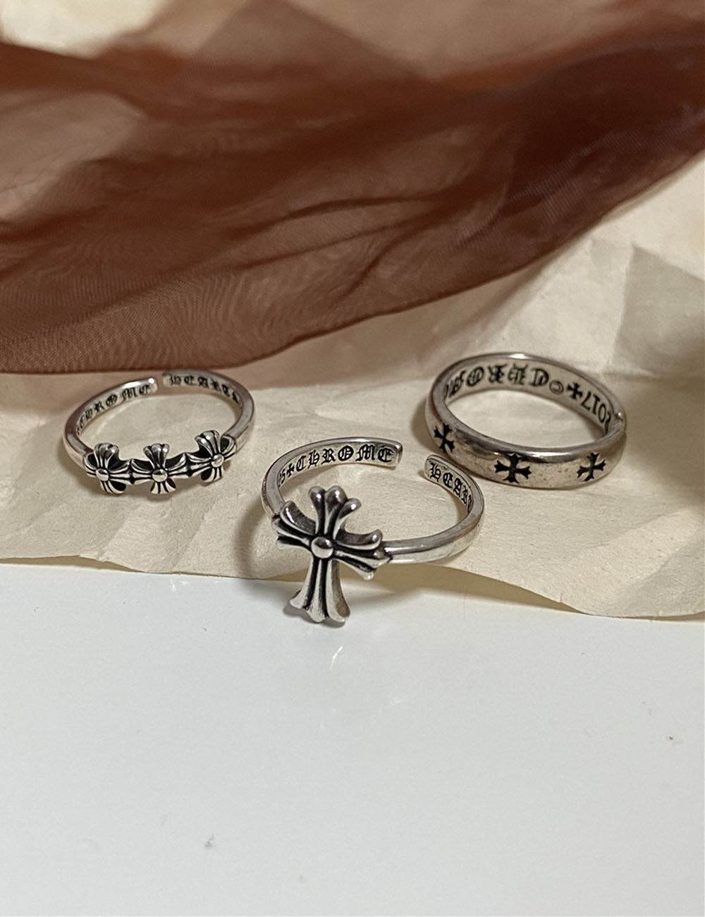 Punk Silver Cross Ring — ring