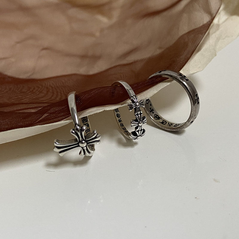 Punk Silver Cross Ring — ring, view 2