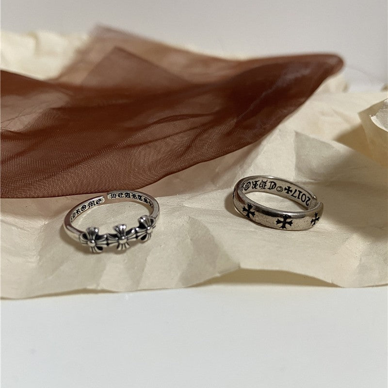 Punk Silver Cross Ring — ring, view 4