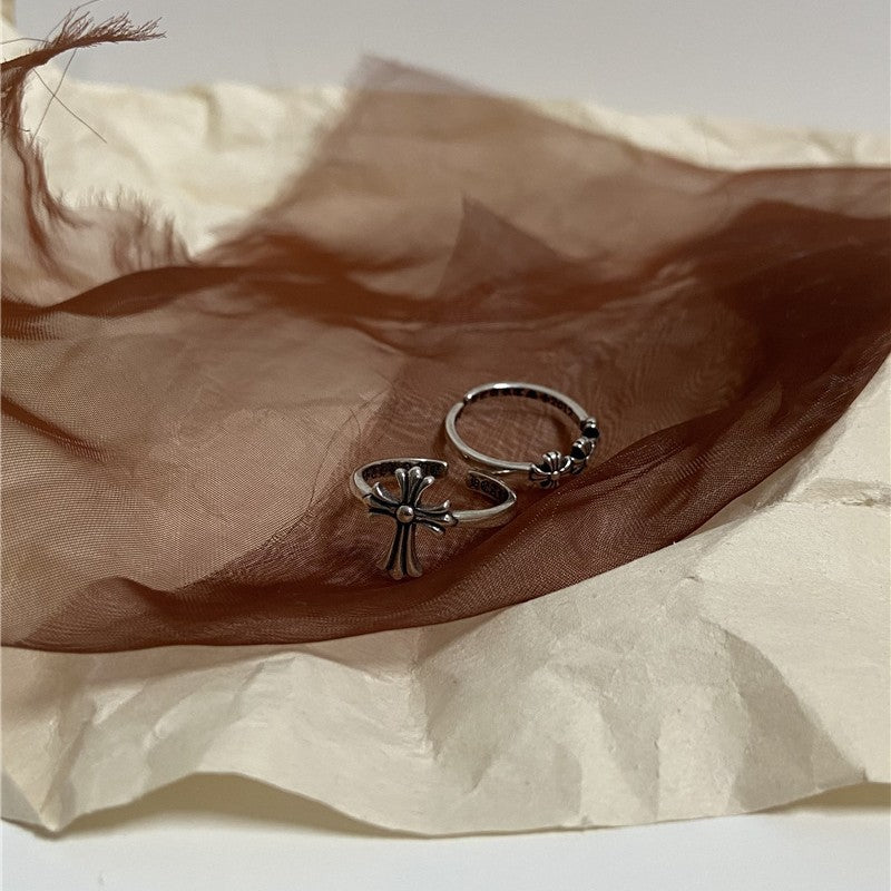 Punk Silver Cross Ring — ring, view 5