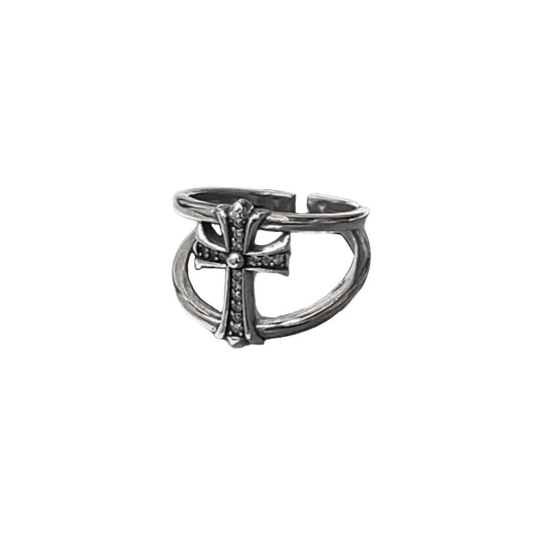 Punk Silver Cross Ring — ring, view 11