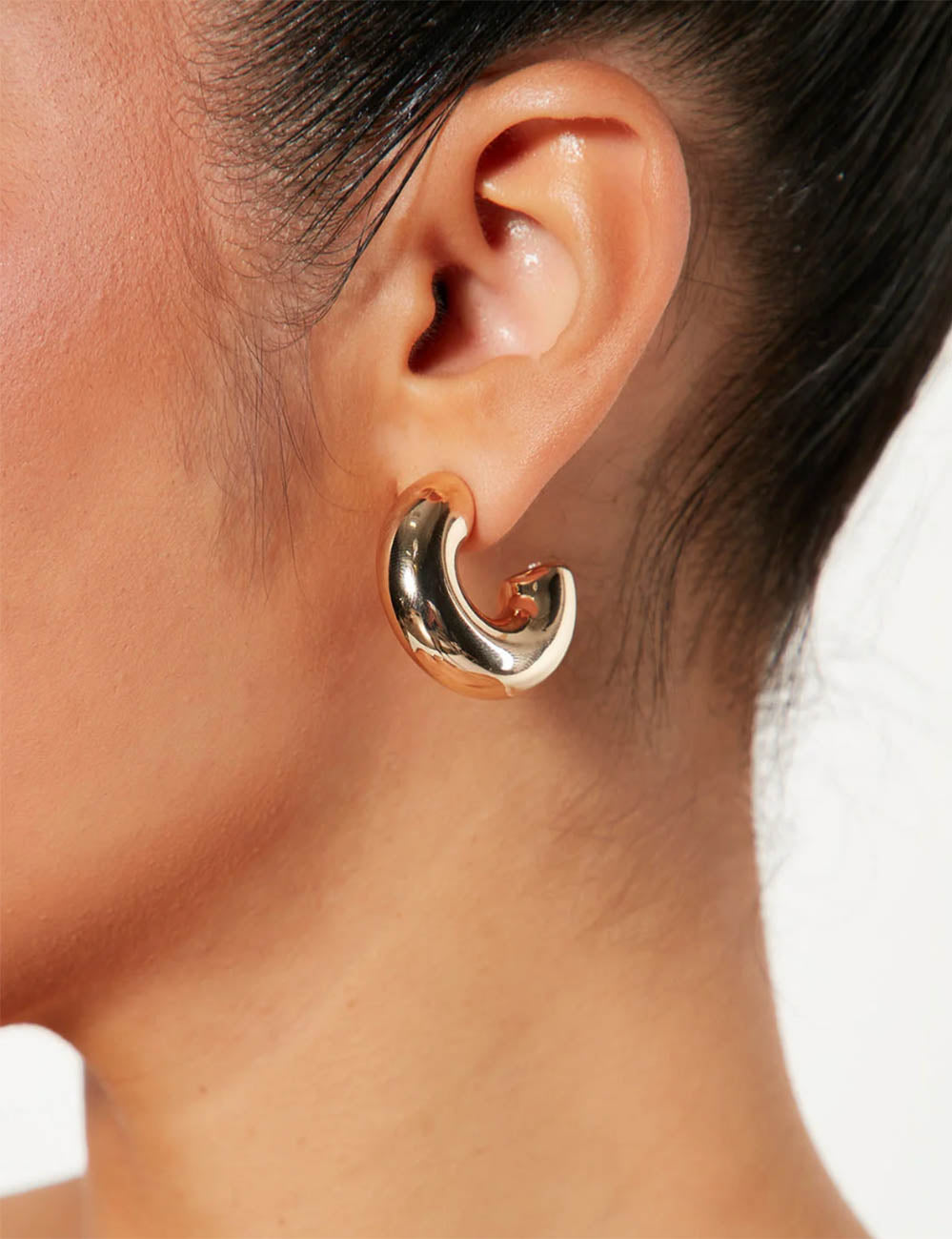 C-Shaped Punk Copper Studs — earrings