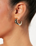 C-Shaped Punk Copper Studs — earrings